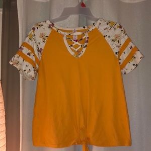 Yellow floral t-shirt
